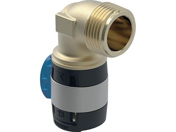 Geberit FlowFit bøjning 90° med udvendigt gevind: CuSn4Zn2PS, d=25mm, R=3/4"