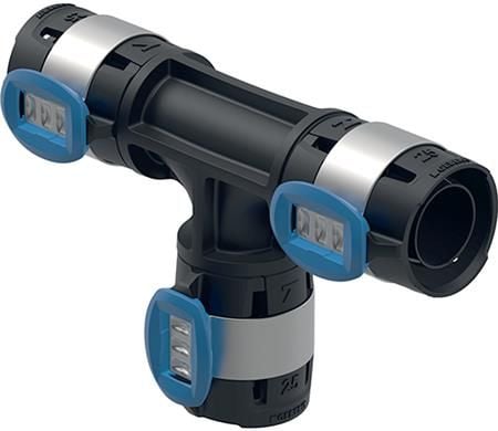 Geberit FlowFit T-kappale suora: PPSU, d=25mm