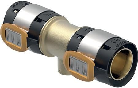 Geberit FlowFit T-stykke med indvendigt gevind: CuSn4Zn2PS, d=50mm, Rp=1", d1=50mm