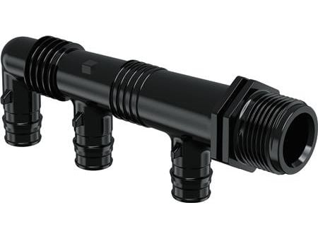 Uponor Q&amp;E fordelerrør 3x16 - Nippel PPSU g3/4mt 3x16 c/c45+35mm, husk ringe 3x045338216