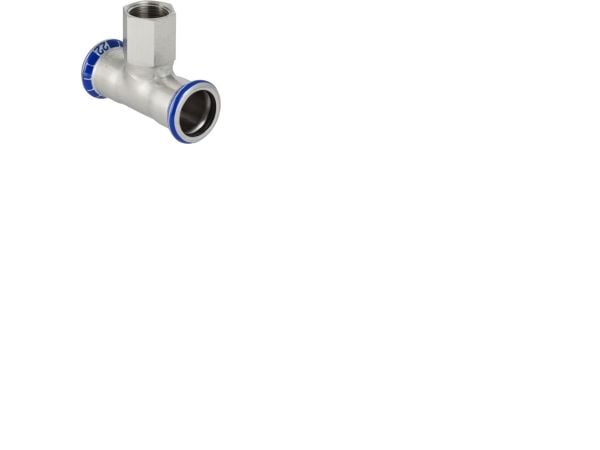 GEBERIT Tee rustfri 18-3/4-18 mm med muffe på grenen mapress