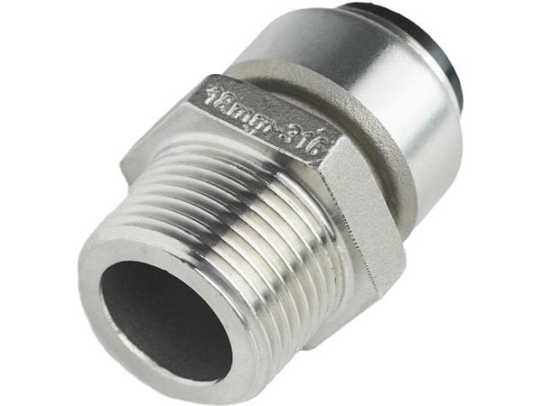 Roth overgang rustfri stål 15 mm x 12" nippel