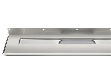 UNIDRAIN 1004 afløbsarmatur 600 mm med en vægflange. Placeres ikke op af sidevæg. Kombiner m/ClassicLine rist og ramme