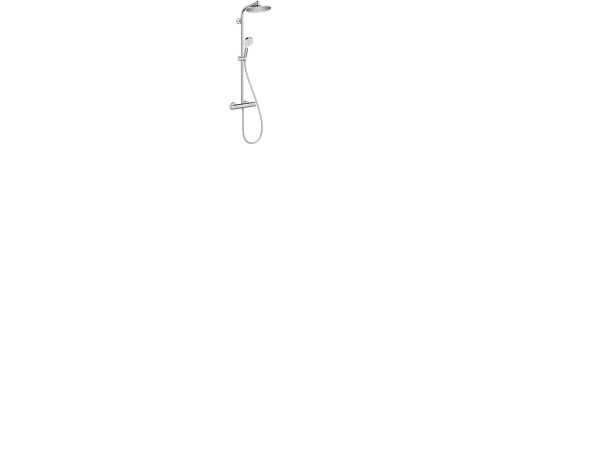 HANSGrohe Crometta S240 brusesystem i hvid/krom med 350 mm brusearm, håndbruser med 1 strålefunktion Rain. EuroSmart 9l/min.
