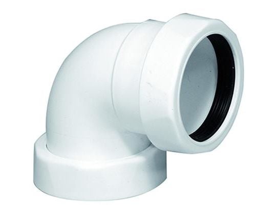 PURUS Hvid 90 grader afløbsvinkel 1 1/2" - 40 mm med omløber