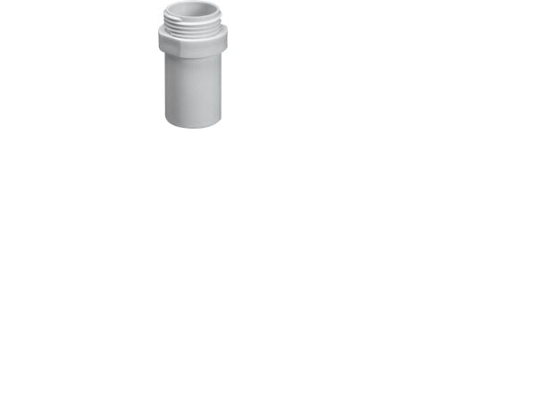 Purus rak koppling Ø32 mm längd 65 mm med 1" utvändig gänga vit PP
