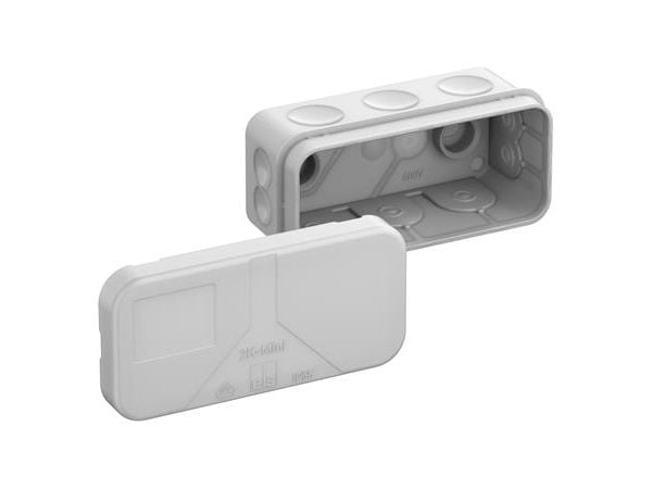 Förgreningsdosa 2,5 mm², 2K-Mini 89x43x38 mm med 11 membraner, IP55 halogenfri termoplast, vit