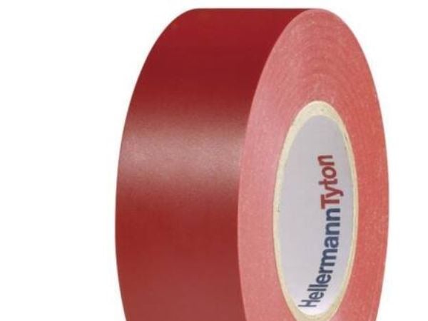 Tape PVC vinyl rød 0,18x19mmx20m til isolation af kabler og ledninger