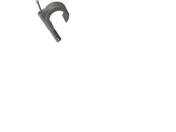 Mepac plugclip med søm for kabel 19-22 mm. Grå. Bor Ø 5,5 mm - (100 stk.)
