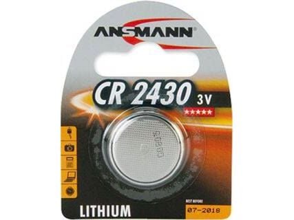 Electronic batteri Lithium 3,0V, 300mAh, CR2430 Ø24,0mm, højde 3,0mm - (10 stk.)