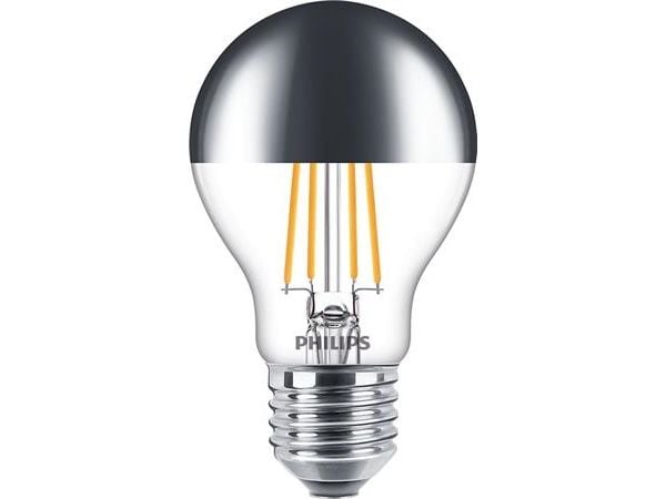 Philips Deco - LED-glödlampa med filament - form: A60 - E27 - 7.2 W (motsvarande 50 W) - klass A+ - varmt vitt ljus - 2700 K - spegelkrona