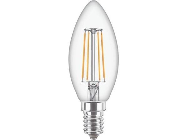 Philips CorePro - LED-filamentlyspære - form: B35 - klar finish - E14 - 4.3 W (ekvivalent 40 W) - klasse F - varmt hvitt lys - 2700 K