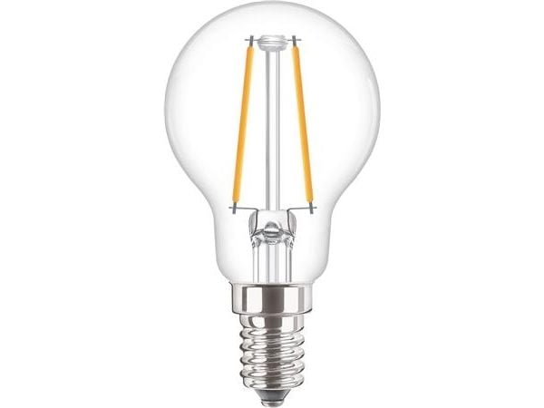 Philips CorePro LEDluster ND - LED-filamentlyspære - form: P45 - klar finish - E14 - 2 W (ekvivalent 25 W) - klasse E - varmt hvitt lys - 2700 K