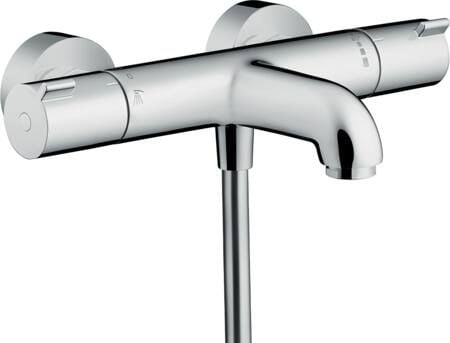Hansgrohe Ecostat kylpyamme- ja suihkutermostaatti 1001CL ruusukkeilla ja esiliittimillä varustettuna