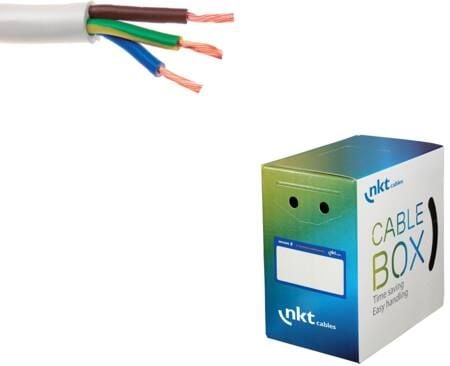 Halogenfri anslutningskabel NOPKA H05Z1Z1-F 5G1,5 vit QB50 - (50 meter)