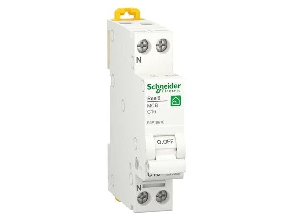 SCHNEIDER ELECTRIC Resi9 XP MCB/automatsikring 1PN C-karakteristik 16A 6kA 18mm