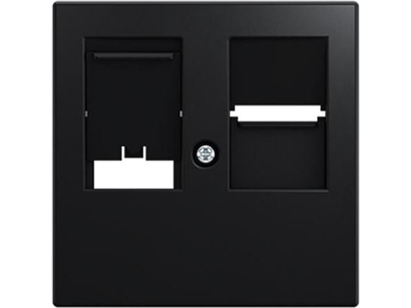 ABB-basic55 täcklock för datauttag, matt svart, 1 modul