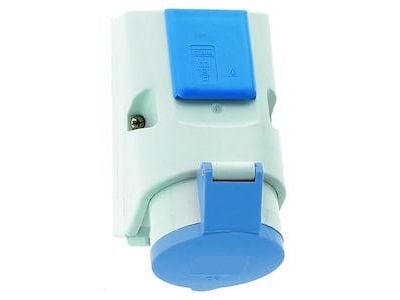 CEE kombi med Schuko 16A-uttag H9 230V, 4-poligt, IP44, plast