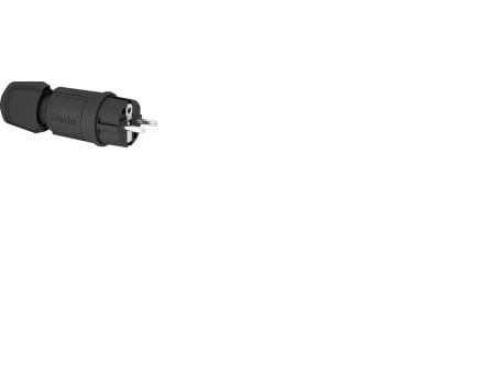 BALS Iskunkestävä pistoke schuko 16A 250V IP44, Multi-Grip, polyamidi, väri musta