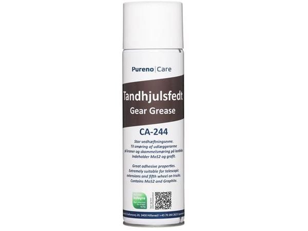 PURENO Tandhjulsfedt er baseret på en calsiumsulfonat fedt med et meget højt baseolie indeks. Spray 500ml