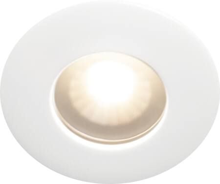 LED-downlight 1208 12V Hvid 2700K, 350lm, 70°, 4,7W, 12V AC/DC, IP44. trykklemmer i kølefladen. Til installationsdåse. PROFESSIONEL