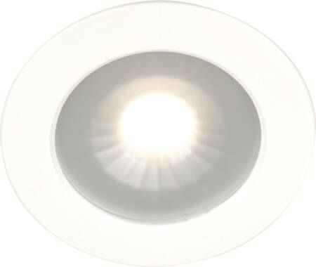 LED-Minidownlight 1202 12V valkoinen 3000K, 300lm, sädekulma 70°, 4,3W, 12V AC/DC, IP44. Pikakiinnikkeet takana PROFESSIONAL