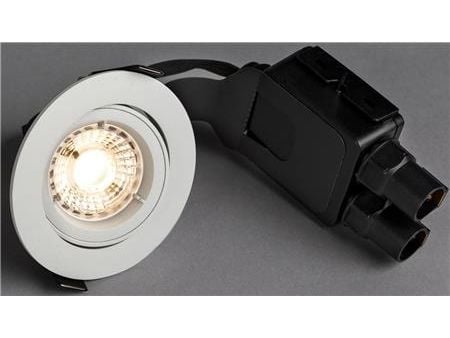 Comfort Quick LED-ulkovalaisin GU10 valkoinen 3000K, 470 lm, 5,8W, 36° hajonta, kallistus 30°, reikäkoko Ø85mm, IP23 PROFESSIONAALINEN