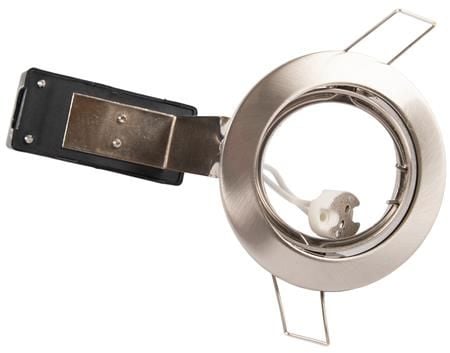 Zamax downlight 35W 12V, Ø74 mm, harjattu alumiini, pistorasia G5,3, kallistettava - STANDARDI