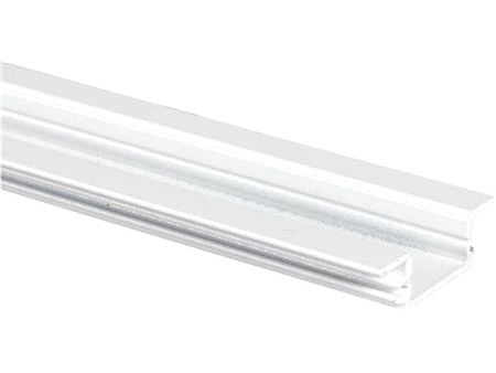 Aluminiumsprofil Art Thin 2 m, hvidlakeret lavt (8 mm) U-profil til belysning inde og ude. Tilbehør låg Art.