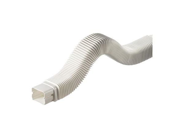 Kanal tilslutnings muffe som er flexsibel 80 mm. Farve i hvid. For udendørs brug, UV-modstandsdygtig plast.