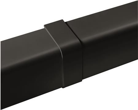Kanal tilslutning samle stykke / dæksel for samling af 2 kanaler. Farve i sort. For udendørs brug, UV-modstandsdygtig plast.