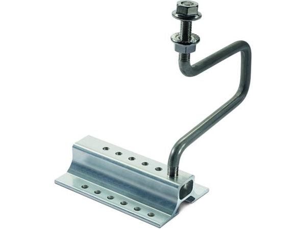 Novotegra flex tagkroge-set M10 til tegltag. Montering af lodrette og vandrette C-skinner. Højdejusterbar 24-30 mm. Komplet Sæt.