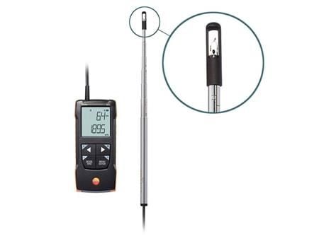 BUHL & BØNSØE Testo 425 varmetrådsanemometer med 820 mm teleskopsonde og App-tilslutning.