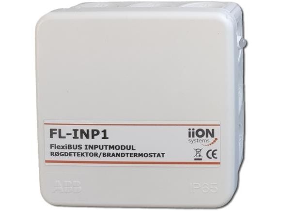 AIR2TRUST Inputmodul FL-INP1 til røgdetektor og brandtermostat til kontrolenhed CTRL via bus. Adressering via DIP, 2K2 endemodstand monteres.