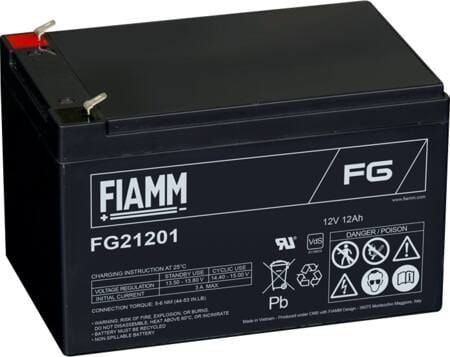 ACTEC Fiamm lyijyakku 12v/12Ah hälytys- ja varmuuskopioakku, jossa on lapion kenkä 4.75mm/Faston 187 - Lx151xW98xH95mm - Lx151xW98xH95mm