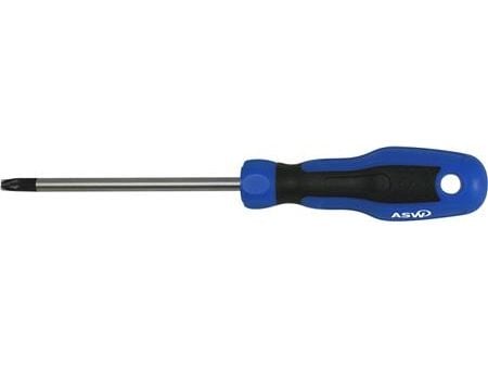 Skruvmejsel Pozidriv spår PZ2 x 100 mm med tvåkomponentskaft och oisolerat blad i krom-molybdänstål CR-MO Skruvmejsel Pozidriv spår PZ2 x 100 mm med tvåkomponentskaft och oisolerat blad i krom-molybdänstål CR-MO