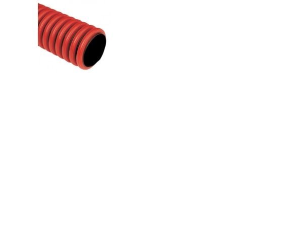 FIX-PRO Kaapeliputki, punainen PE 63/52 mm, kaksiseinäinen, muhvilla ja vetojohdolla 50 metriä. - (50 metriä)