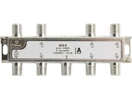 Triax SCS 8, Kaapelin jakaja, 75 O, 5 - 2400 MHz, Harmaa, Naaras, F-Type