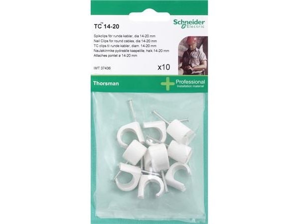 SCHNEIDER ELECTRIC Clips TC 14-20 2,0x35 hvid - 10 stk- I pose for DIY