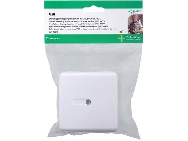 SCHNEIDER ELECTRIC Mureva U56 - j box - 10 grommets - 5-p screw term - DIY - 1 pack - polarwhite