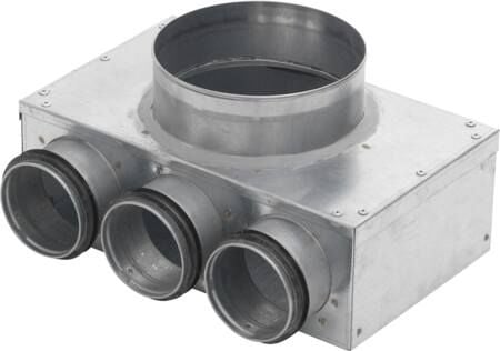 Väggbox för ventilation PVWU Ø125 med 2 anslutningar Ø76