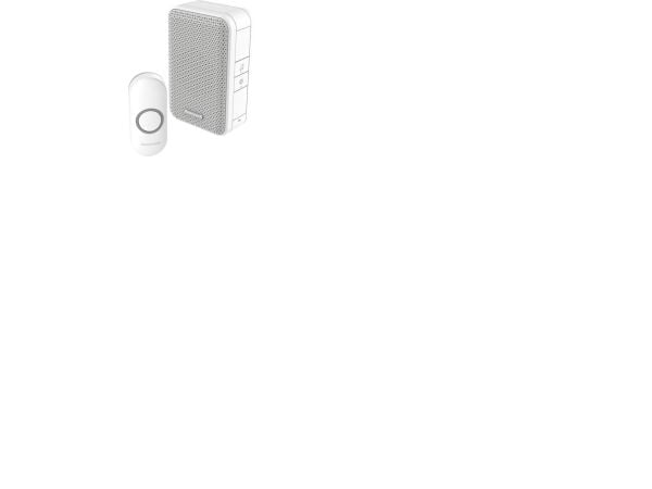 Trådlös dörrklocka 150 m 4 toner 80 dB vit DC311N med tryckknapp
