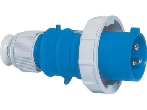 BALS CEE StikpropH6 230V AC 16A 3 polet, blåmultigrip kabelaflastning, Quick Connect® fornikletIP67 polyamidi