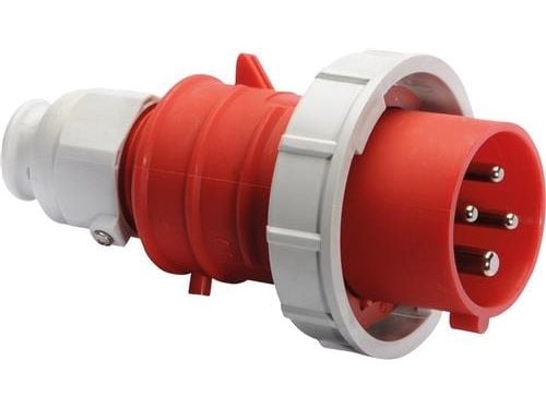 BALS CEE StikpropH6 400V AC 16A 4 polet, rødmultigrip kabelaflastning, Quick Connect® fornikletIP67 polyamidi