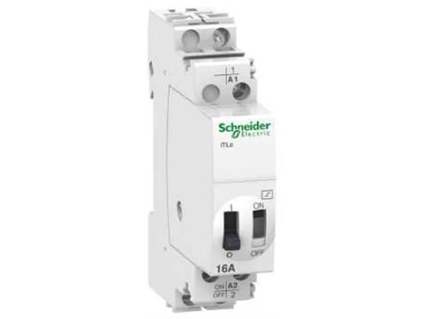 SCHNEIDER ELECTRIC Acti9 kallistusrele iTLc lisäyksikkö, 16A 1NO 230V, valojen käyttämiseen impulssipaineella. Leveys 18mm