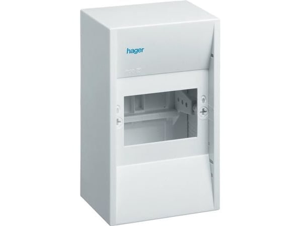 HAGER Mini kansi GD104E 4 moduulia PE-kiinnikkeilläKorkeusKokoaika: 180 x 110 x 82 mmIP 30