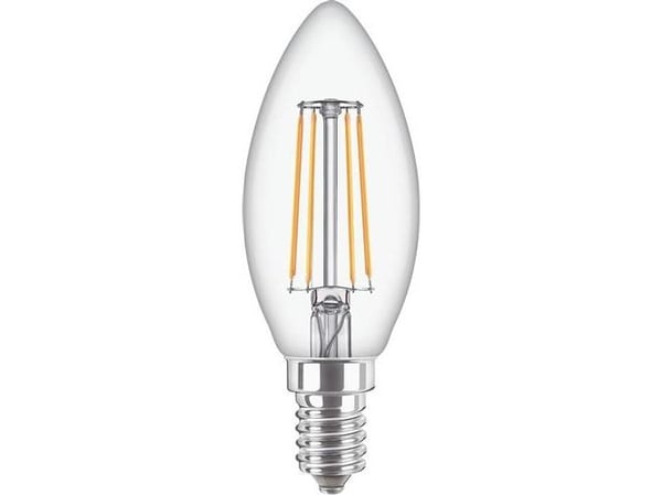 Philips CorePro - LED-filamentlyspære - form: B35 - klar finish - E14 - 4.3 W (ekvivalent 40 W) - klasse F - varmt hvitt lys - 2700 K