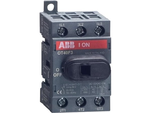 ABB frånskiljare OT40F3 40A 3P utan spak och handtag 1SCA104902R1001