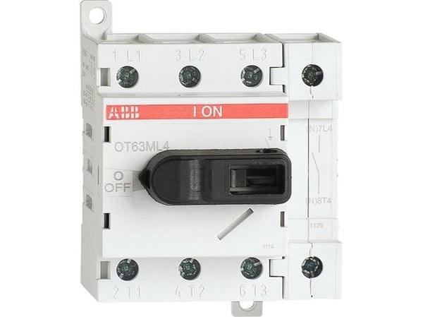 ABB OT63ML4, Roterande brytare, 4P, Vit, Svart, IP20, 80 A, 750 V