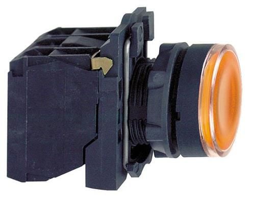 Schneider Electric XB5, Keltainen, 24 V, 50 - 60 Hz, 10 A, 30 mm, 57 mm